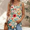 Womens Casual O Neck Loose Color Sleeveless Top T-shirt Summer Tank Tops For Women Tank Camisole Sleeveless Basic Tops