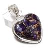 Natural Copper Amethyst Gemstone 925 Sterling Silver Jewelry Pendant 1.77" ETC-14365