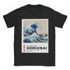 Hokusai La Grande Vague de Kanagawa T-shirt Été Hip Hop T-shirts Homme Coton Col Rond Grande Taille 5XL Hauts