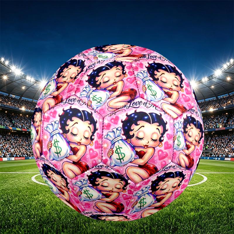 doll Print Size 5 Soccer Ball, PU Wear Resistant Football for Match Training and Daily Practice, Birthday Gift for Soccer Fans