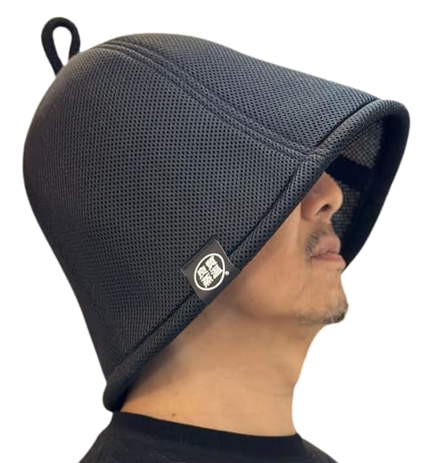 

BSH Original Black Triple-Layer Mesh Sauna Hat, Large Size! Unisex, Loose Fit
