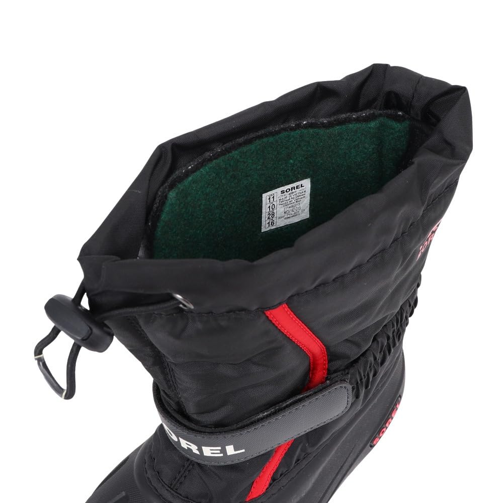 SOREL Children's Flurry Boots, NC5192 015 (Black and Red, Size 14, Junior)