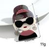 Cute Sunglasses Girl Figure Acrylic Brooches Pins for Women Funny Cartoon Badges Casual Jewelry Clothing Bag Accessories Gift