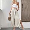 Women's Summer New Solid Colour Senior Open Trousers Temperament Commuter Comfortable Wide Leg Trousers