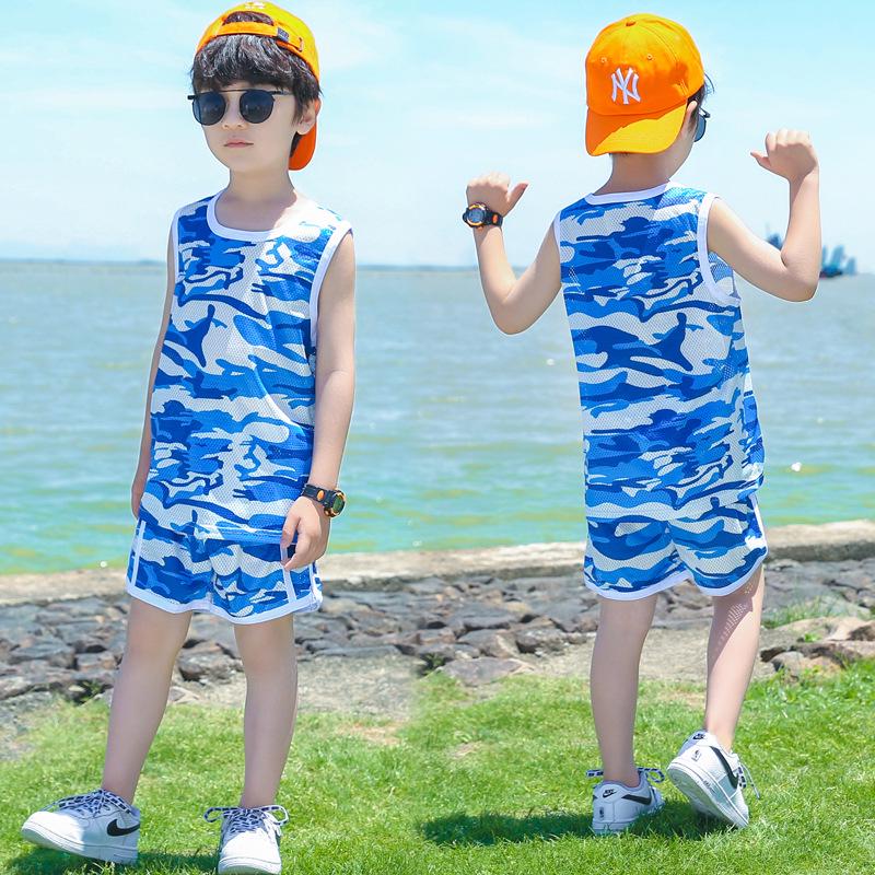 Summer 2026 Camouflage Sleeveless Vest & Shorts Set for Boys