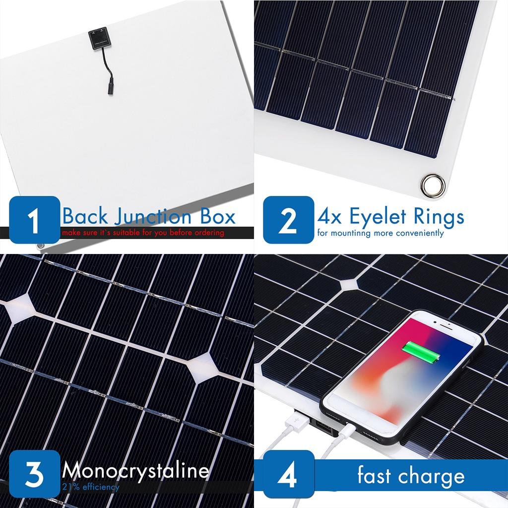 18/12V Solar Panel Light weight Solar Panel Mono crystalline cells solar battery charger With 10/20/30A Controller 100w