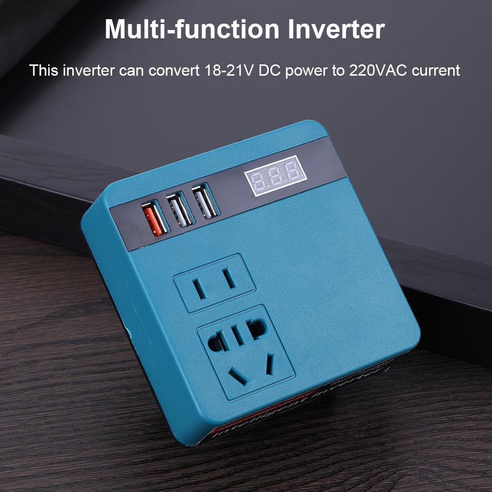120W Electric Tool Battery Inverter DC 18-21V To AC 220V Outdoor Work Inverter DC To AC Inverter Fit for DeWalt Makita Milwaukee