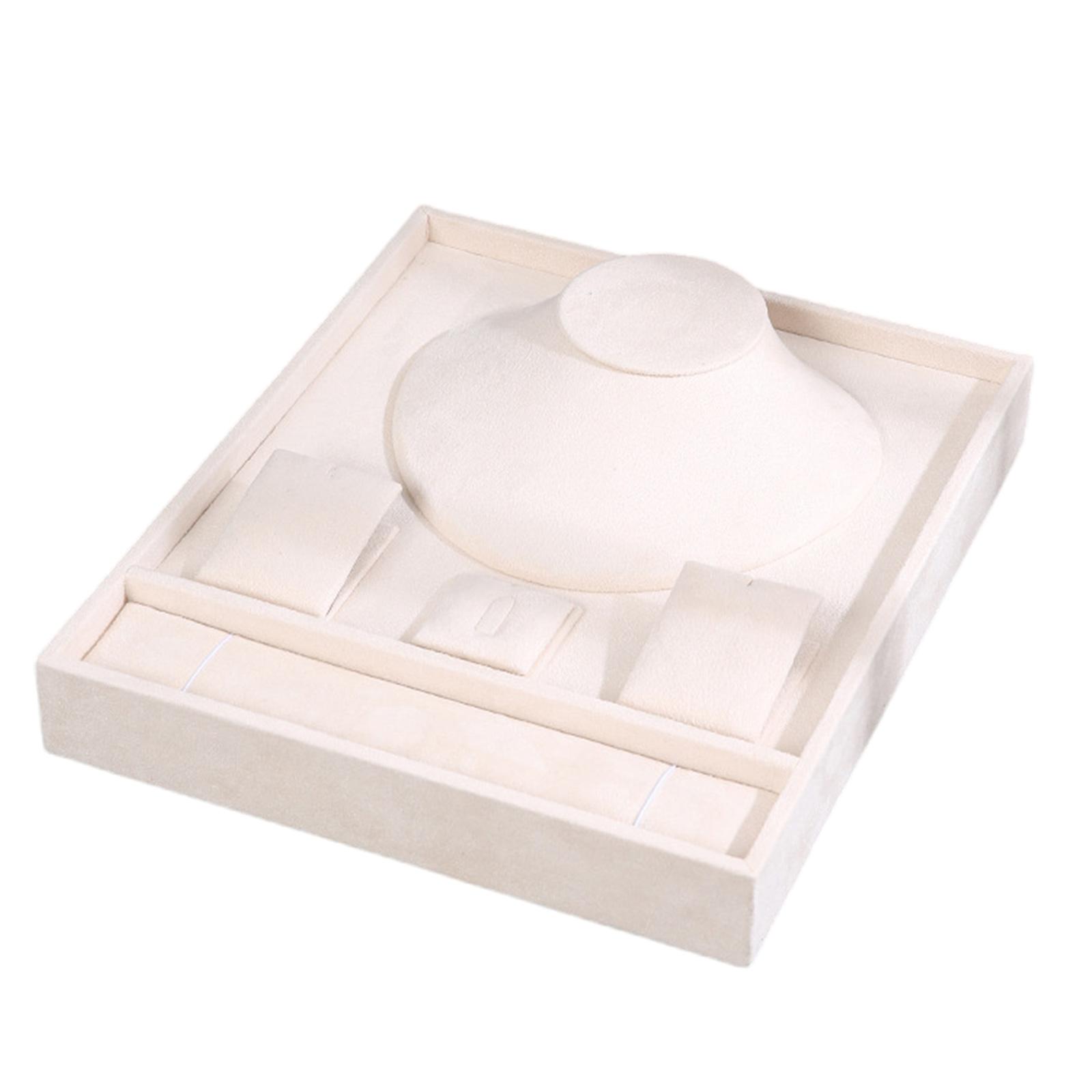 

Элегантный бархатный поднос для ювелирных изделий, доска для хранения браслетов, ожерелий и сережек, инструмент для организации аксессуаров бежевый