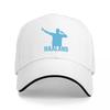 HAALAND SILHOUETTE BASEBALL CAP BLACK WITH BLUE LOGO SPORTS FAN ACCESSORY Unisex AND Women FIT FOR FOOTBALL ENTHUSIASTS