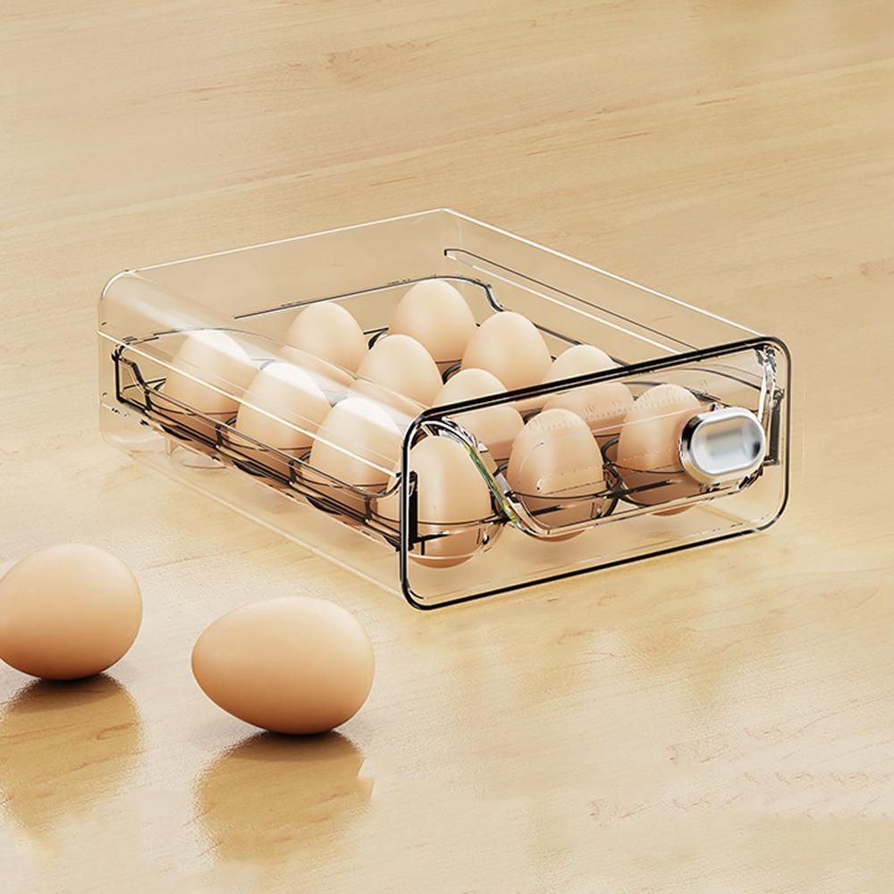 

Clear Plastic Egg Holder Double Layer Egg Container Egg Preservation Box Refrigerator Style 1