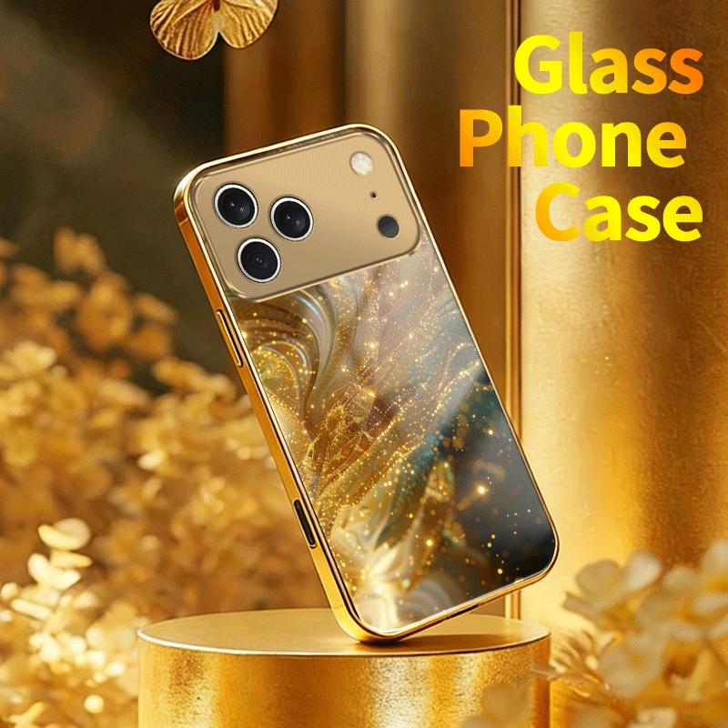 Electroplated Glass Phone Case, Suitable for Iphone 17, 16, 15, 14, 13, 12, 11pm Pro Plus and Other Phone Models.