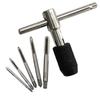 3-6mm T formos sriegiklis 5vnt. Rankinis sriegiklis M3-M8 Sriegimo atsuktuvas Veržliaraktis Sriegių sriegimo rankinių įrankių rinkinys