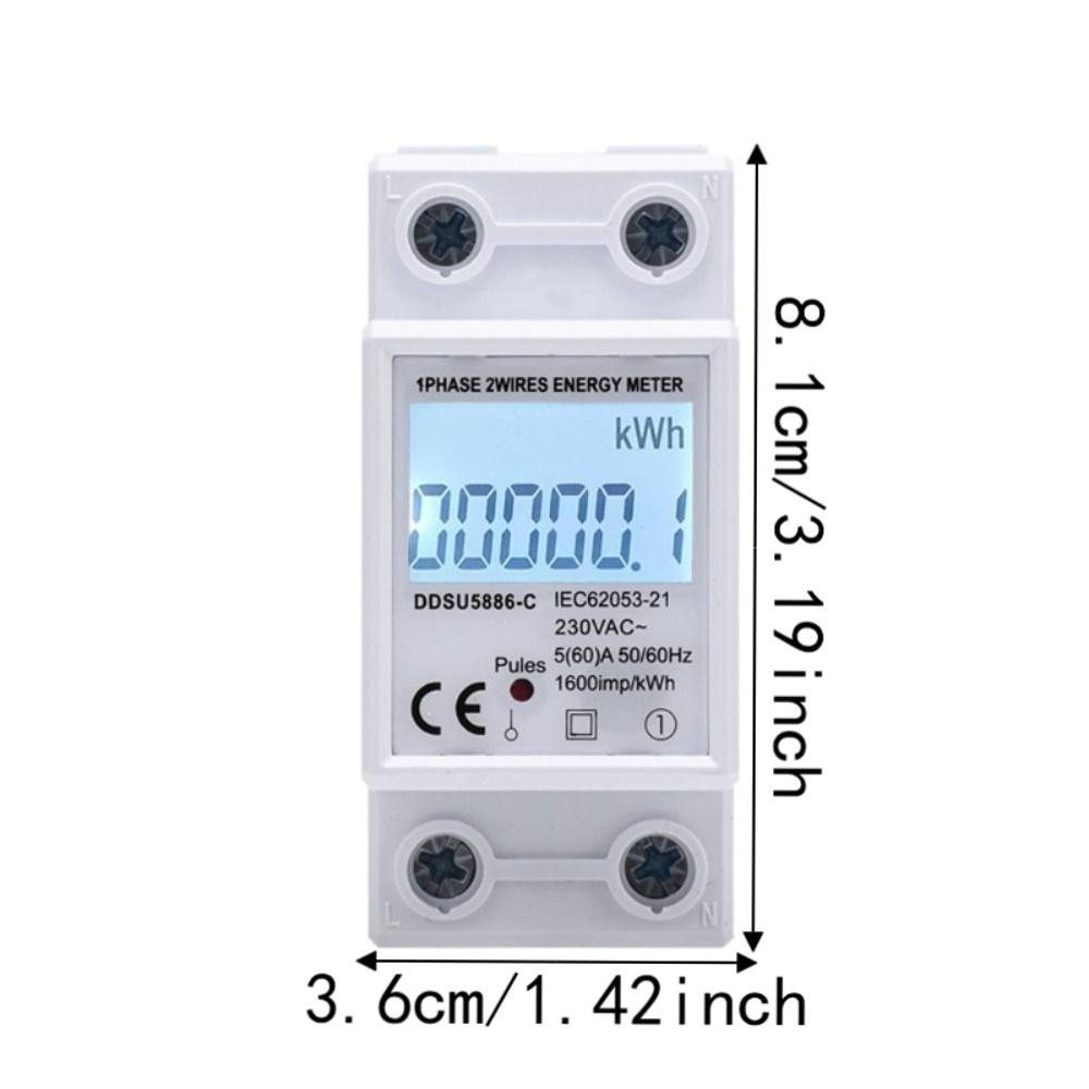 LCD Display Digital Watt-Hour Meter Reset Function LCD Energy Meter Electric Installation