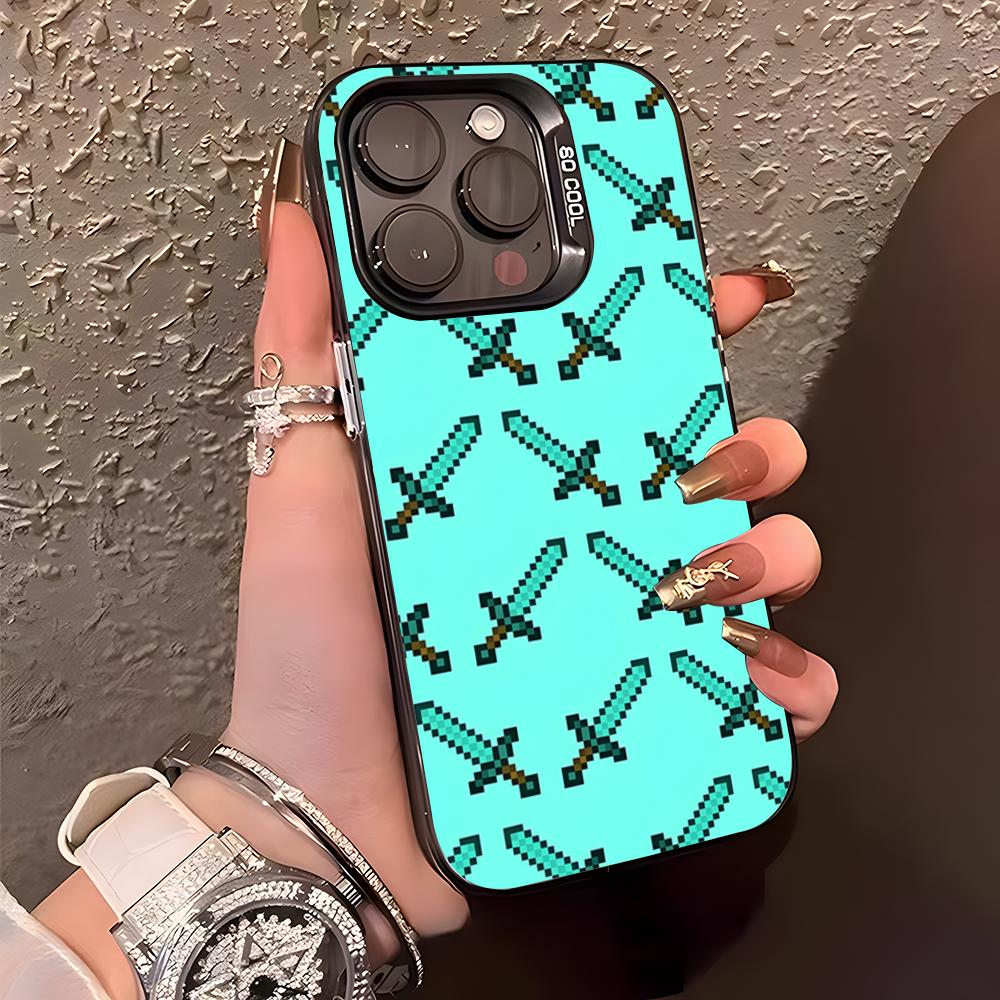 Game M-ine-c-crafts Phone Case For IPhone17 Air 16 15 14 Plus 13 12 11 Pro XS Max Silver Black Bumper Case