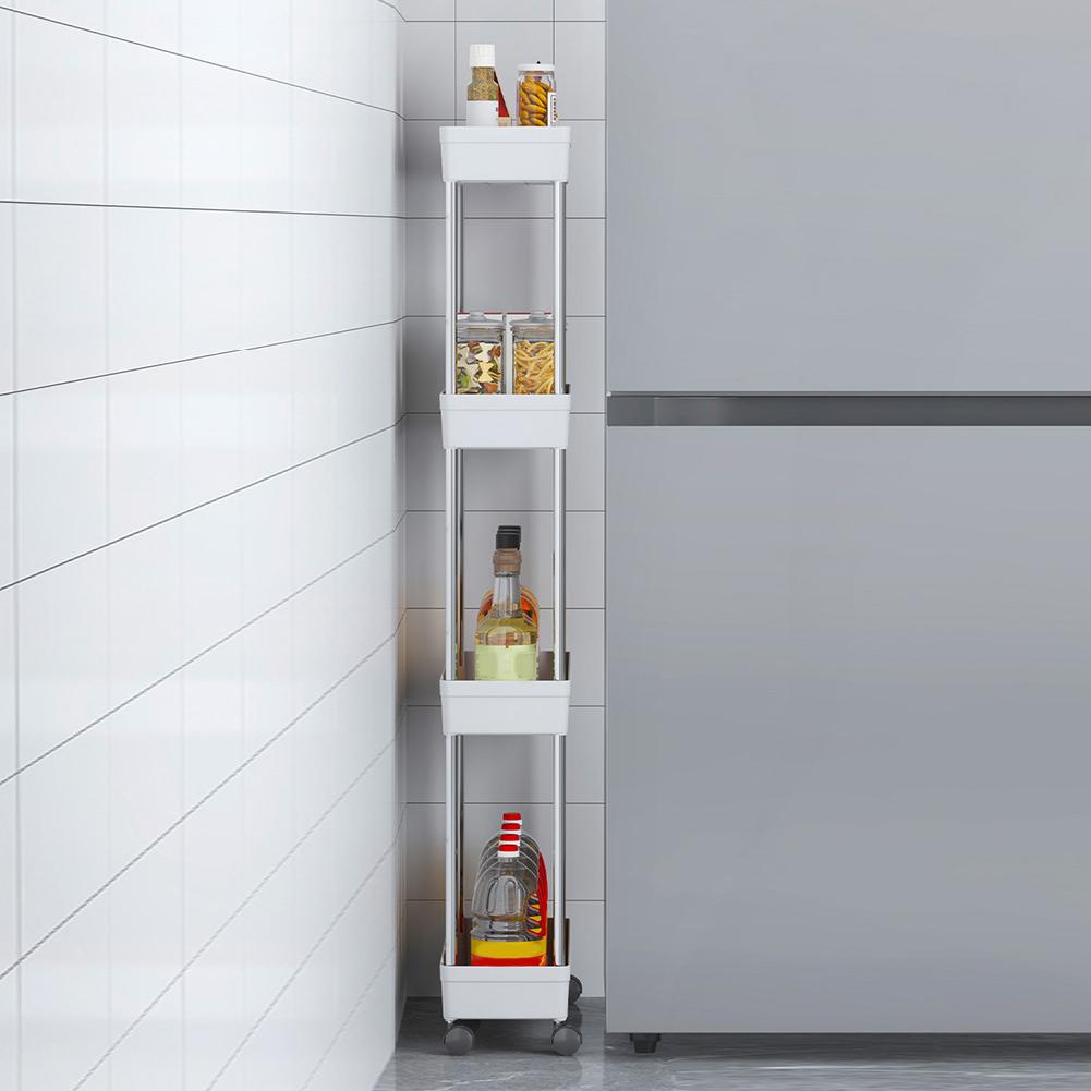 Badezimmerregal Mehrzweck Beweglicher Aufbewahrungsorganisator Platzsparendes Schmales Aufbewahrungsregal für Badezimmer Küche Wohnzimmer