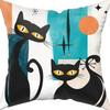 Kitten Gift Pillowcase Cute Pet Printed Linen Pillow Cushion Cover Bedside Living Room