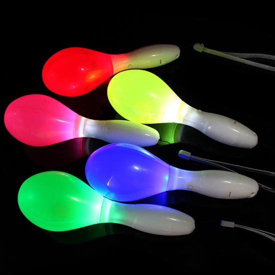 LED Blinkende Maraca Lanyard Perkussion Musikinstrument Konzert Gefallen Spielzeug