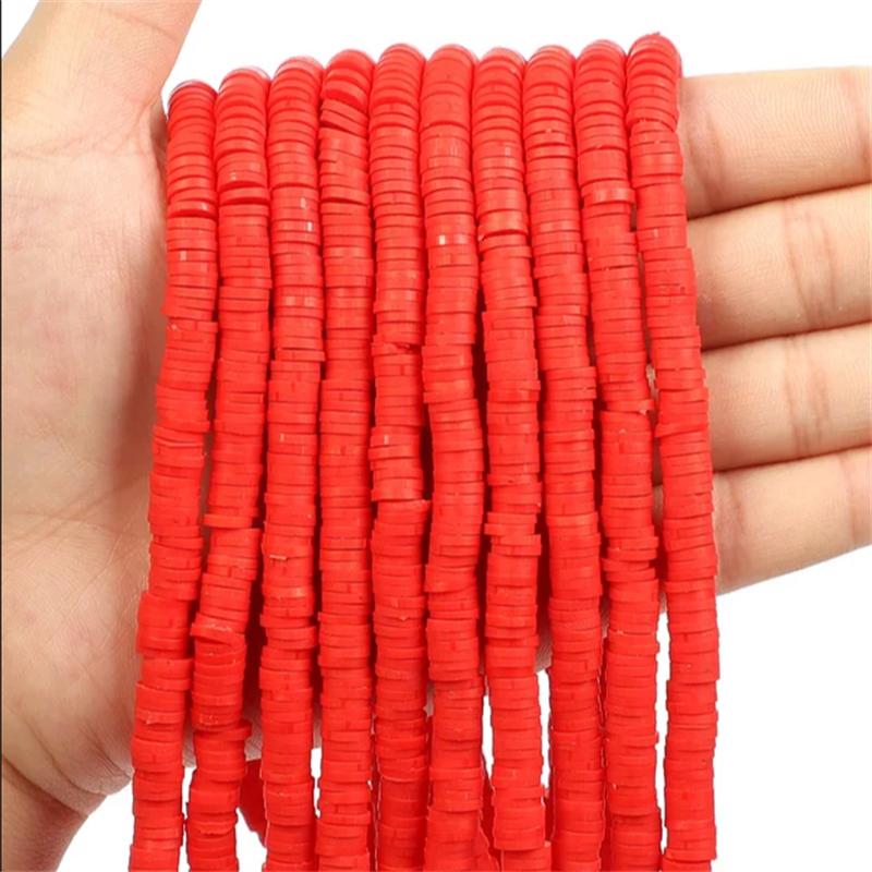 700Pcs/lot 6mm Flat Round Polymer Clay Beads Handmade Heishi Loose Spacer Beads for Jewelry Making DIY Bracelet Necklace Supplie