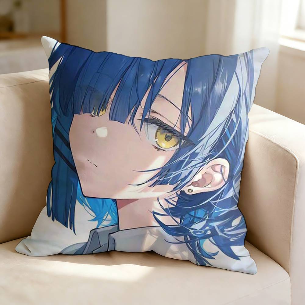 B-Bocchi the Rock Cute R-Ryo Yamada Square Double-Sided printed Pillow Case Bedroom Bedside Pillow Sofa Cushion Cover