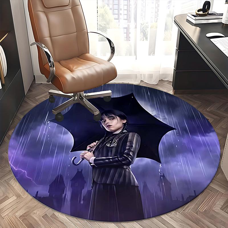 The Addams Family Chair Mat Round Rug Office Carpet, Non Slip, Suitable for Living Rooms, Bedrooms,Decor1205733a