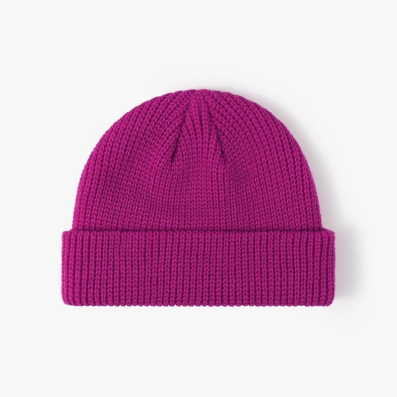 Men Women Winter Thick Warm Hat Plain Beanies for Custom Logo Minimalist Dome Knit Beanie