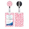 1PCS Classic Leopard Fashion Women Card Holder Cover Colorful Retractable Badge Reel Nurse Doctor Exhibition ID Card Clips Badge