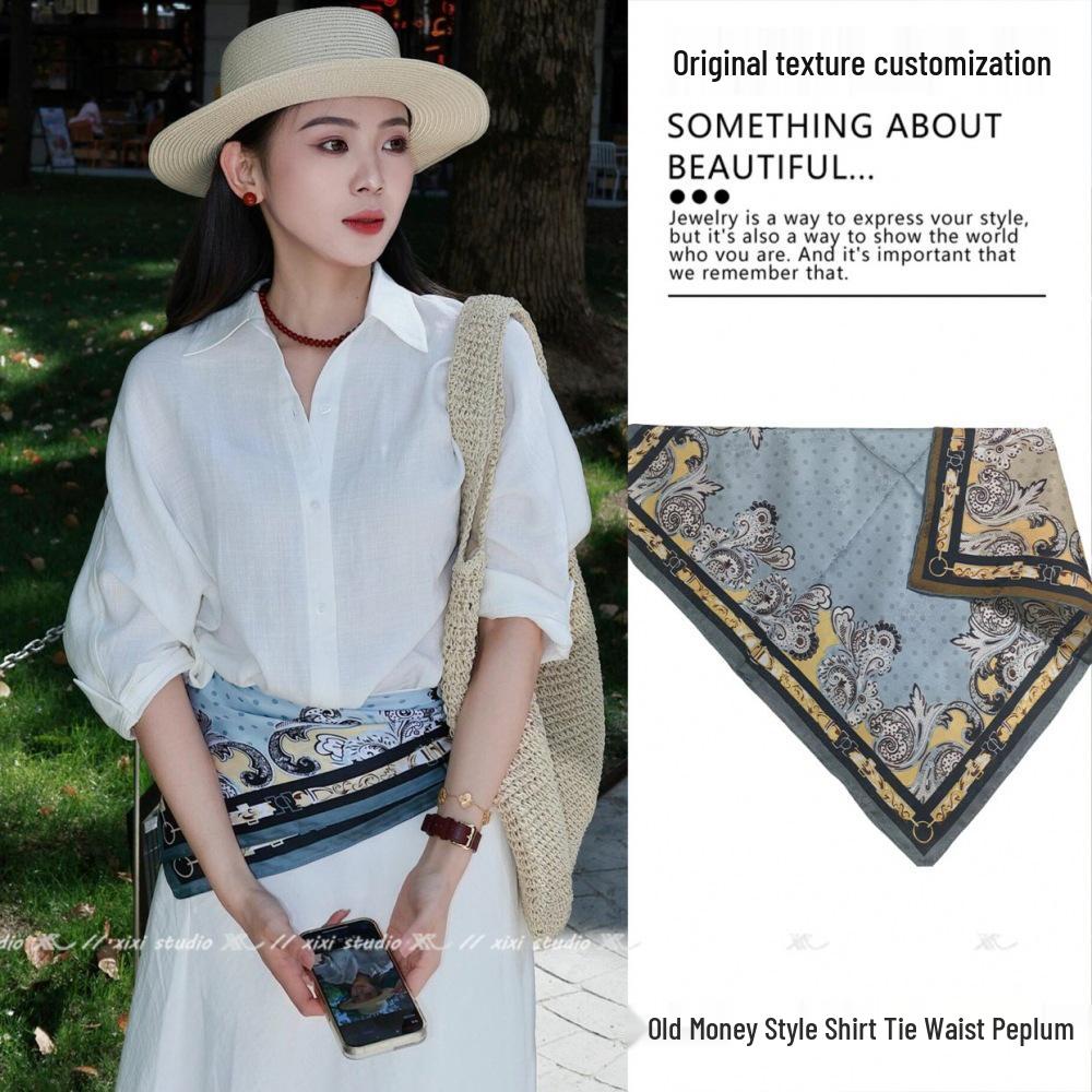 Retro Waist Apron with New Style Scarf Belt Accessory