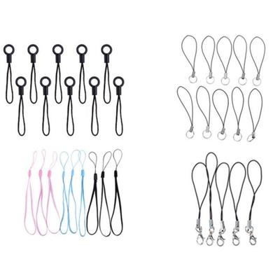 10pcs Nylon Wrist Strap Lanyard For Camera Cell Phone IPod USB Mp3 Mp4 Keychains Hooks Mobile Phone Strap Keyring Key Ring