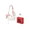 COACH shoulder bag [Customized bag] Nolita 19 Flower Shadows in the Clouds Hand-painted Pink Flower Silk Scarf Bow Pearl Chain Crossbody Flower rhyme