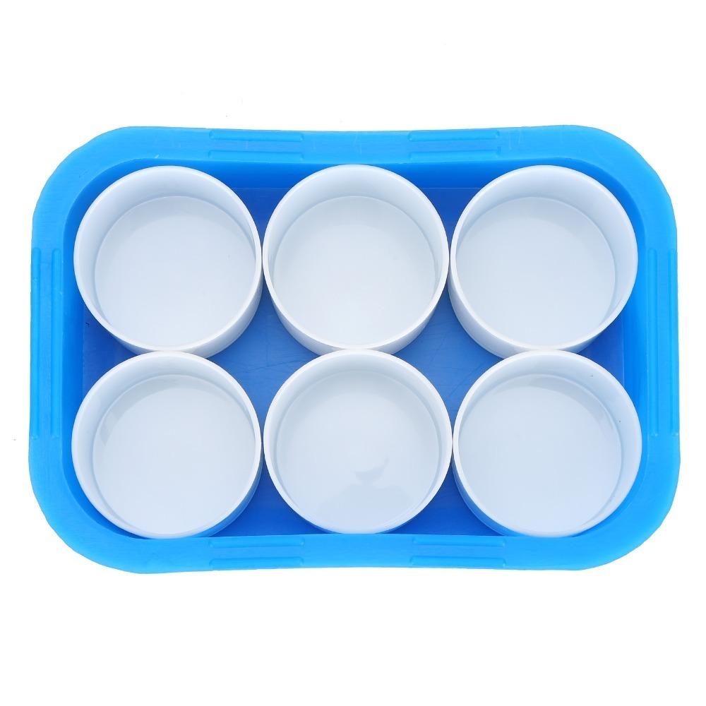 

6PCS 6 Grid Paint Mixing Box Compartment Leak Resistant Pigment Palette Dust Proof Hard Plastic Paint Mixing Cup