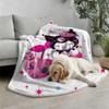 Lovely Kuromi Flannel Blanket Soft Warm Throw Japanese Anime Leg Blanket Camping Office Bedroom School Nap Blanket Summer Quilt