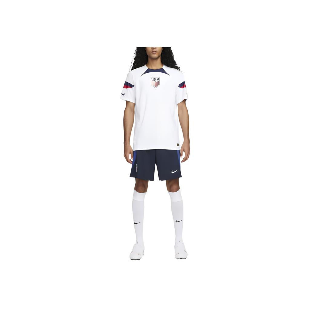 Nike 2022/23 Katar Weltmeisterschaft Logo Print Fußball Kurzarm T-Shirt Spielerversion Heim Herren Tops Weiß DN0638-101