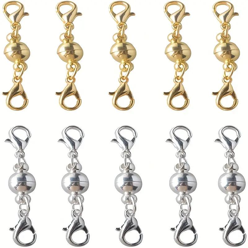 10 Pairs Zinc Alloy Heart-shaped Magnet Connector Clasp End Connector Round Magnetic Charms For Making Jewelry Clasps Couple