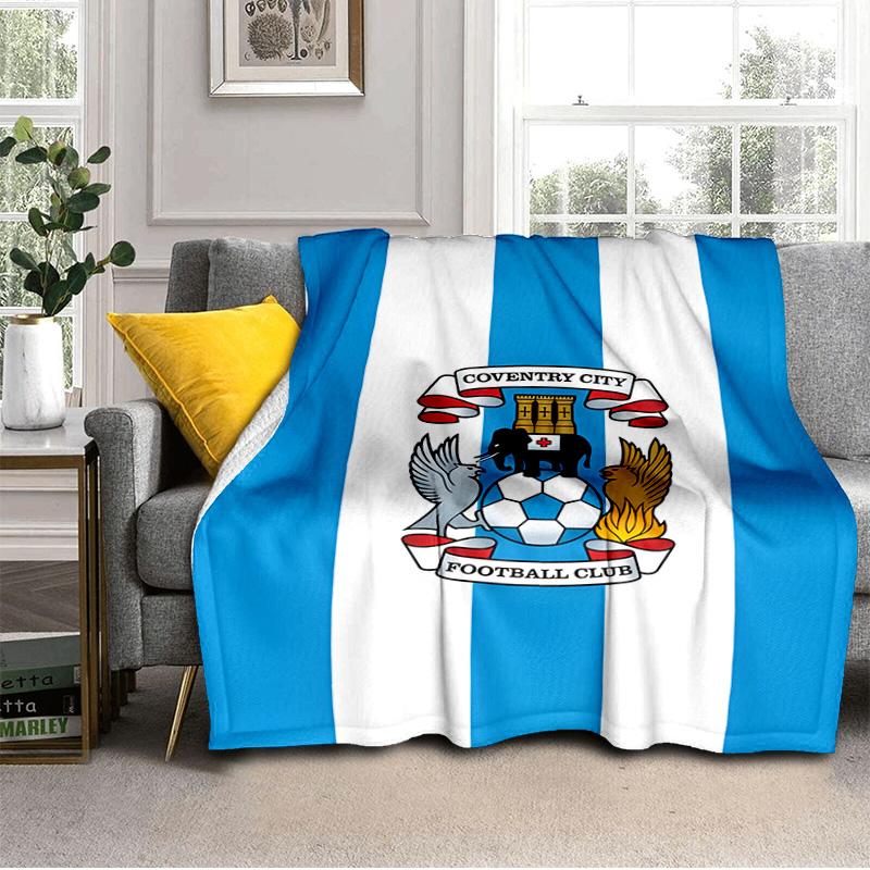 Coven-try Football Club Crest Printed Throws Blanket Soft Flannel Blankets for Couch Bed Gifts for Men Women Picnic blanket Christmas gifts