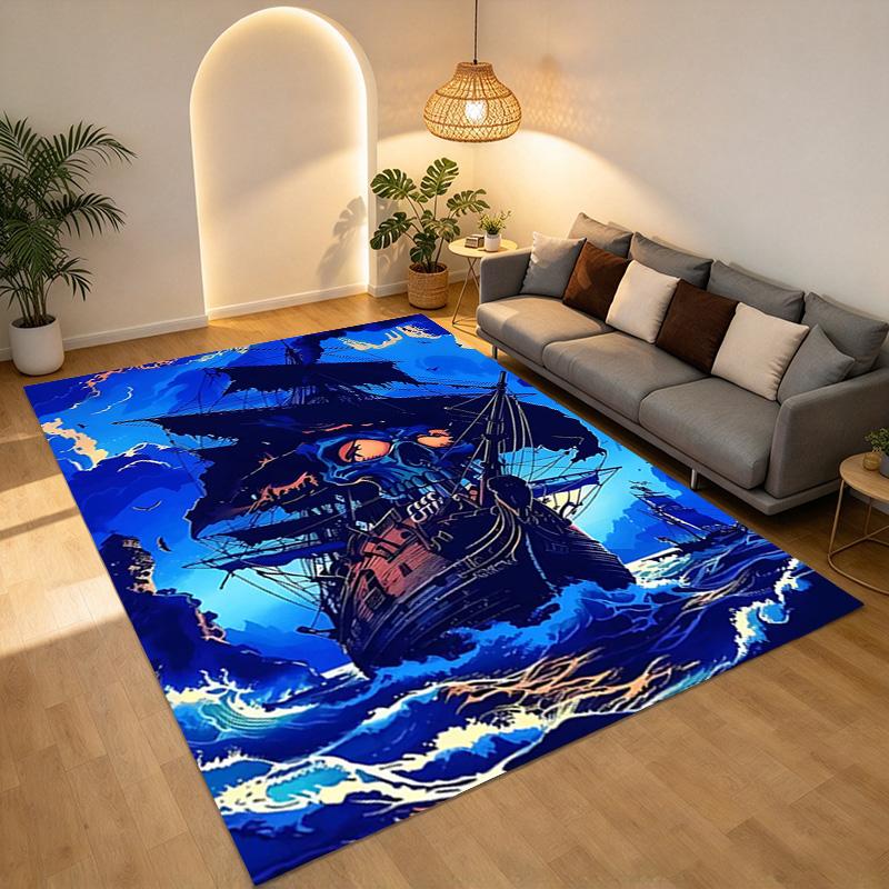 Pirate Ship Area Rug Carpet For Bedroom Game Playroom Living Room Nonslip Sofa Office Home Decor Doormat Christmas Gift C347