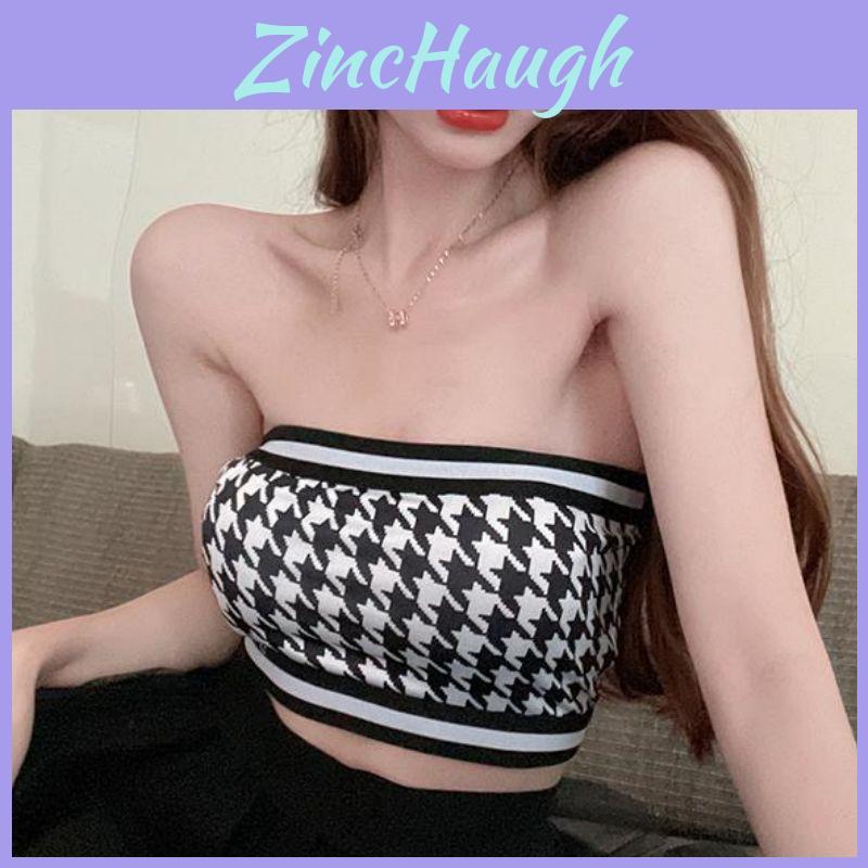 Summer Slim Fit Cotton Plaid Crop Top With Splicing Design For Women