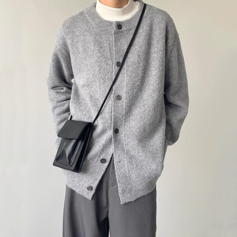 Мужской ретро вязаный кардиган CleanFit - Американский стиль, Осень/Зима, Свободный крой M