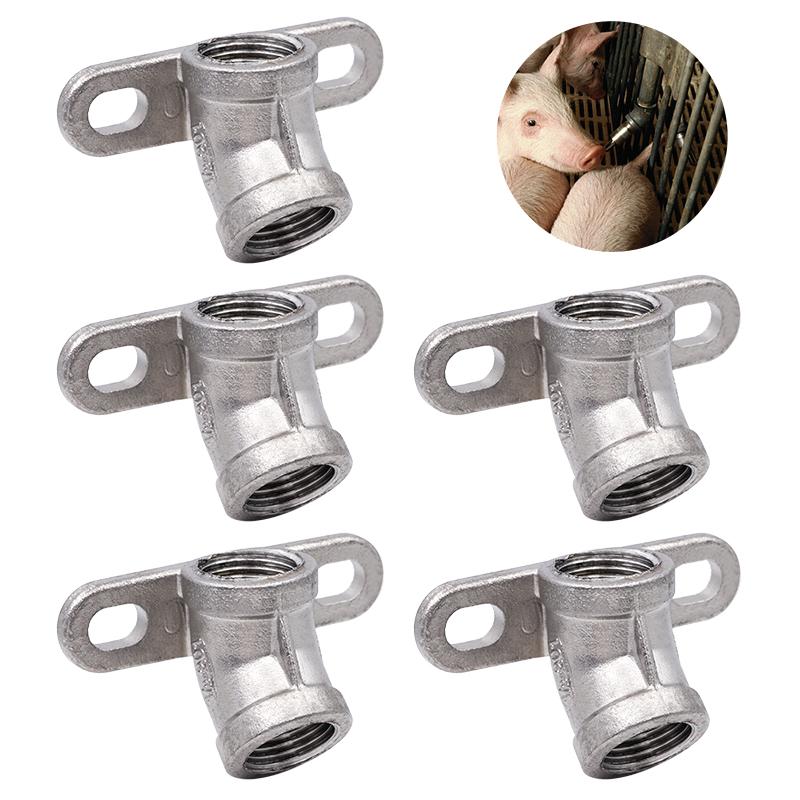 5pcs Thicken Stainless Steel Piglet Water Nipple 1/2 Inch Pig Automatic Waterer Drinker Nipple Head Farm Watering Supplies