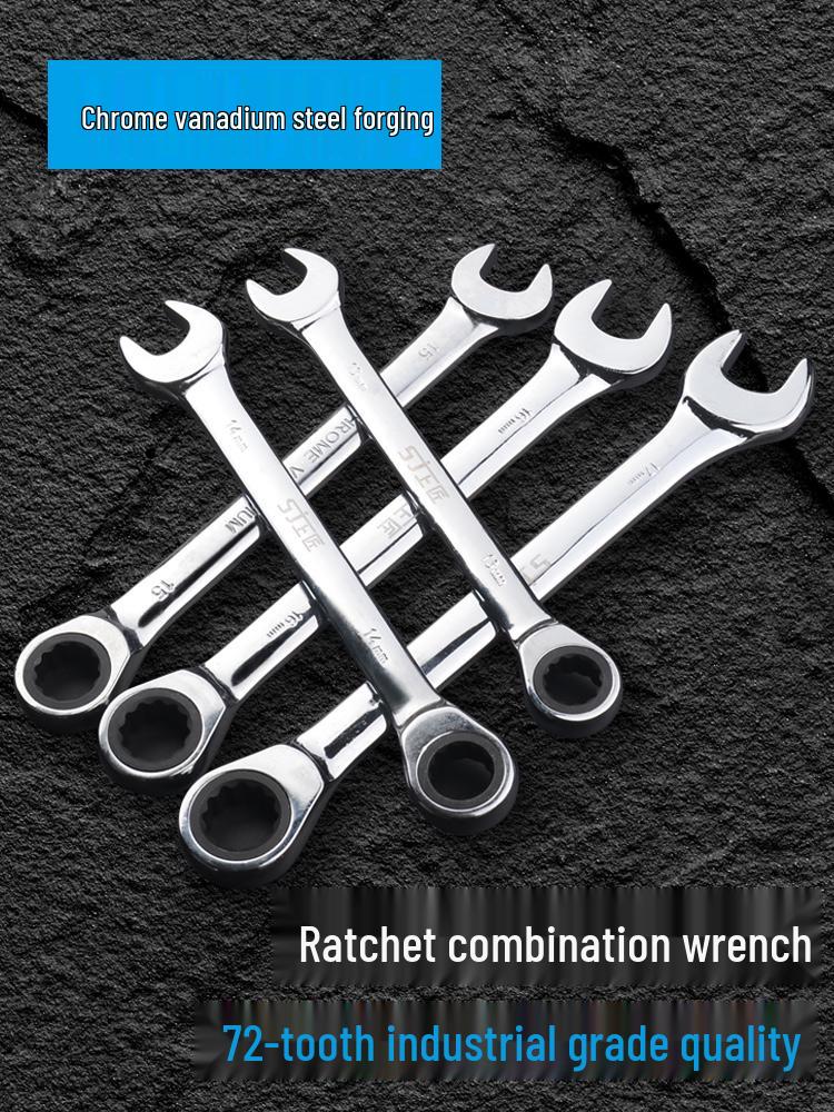 Dual-Use Ratchet and Open-End Wrench Tool (6-32mm) for Auto Repair Dual-Use Ratchet 6mm