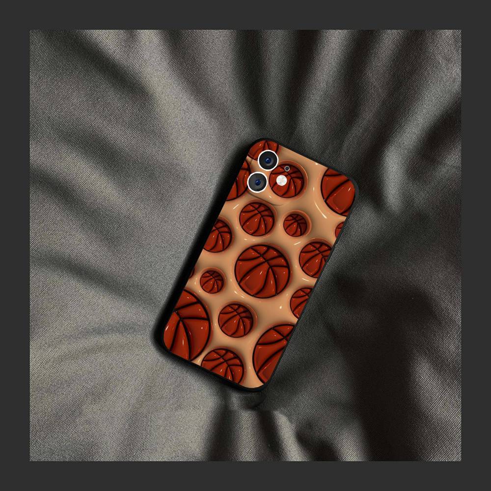 Basketball Phone Case For IPhone 17 Air 16 15 14 13 Pro Max 11 12 Black Silicone Cover