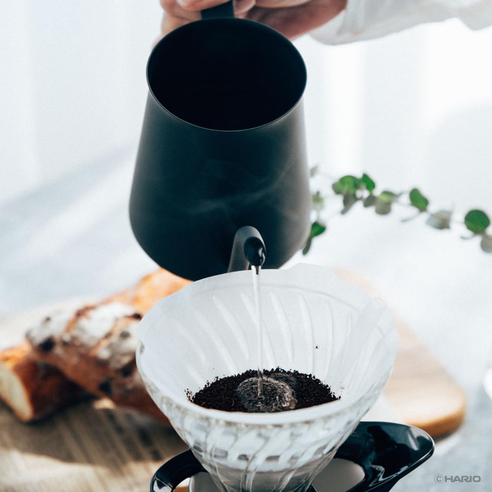 HARIO Mini Drip Kettle, 500mL Capacity, Black, Stainless Steel, for Hand Drip Coffee, MDK-500-MB