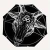 Devilish Goat Head Pentagram StickerUmbrella, Portable 3-Fold Umbrella for Men & Women,Christmas Gift ES205