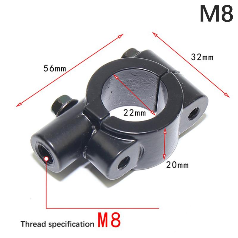 Moto Rétroviseur Guidon Support Adaptateur Pince Base 8Mm Aluminium Noir Universel Outil Moto