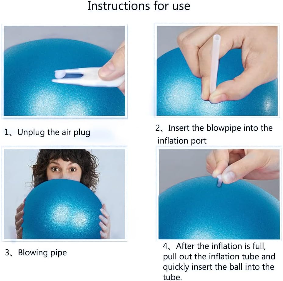 Lanjue Small Pilates Ball, 25 cm Non-Slip Fitness Ball, Gym Ball, Small, Soft Yoga Ball for Abdominal and Shoulder Training, Balance, Sports, Pilates