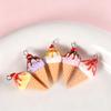 10pcs Simulation Ice Cream Cone Resin Charms for Earring Making