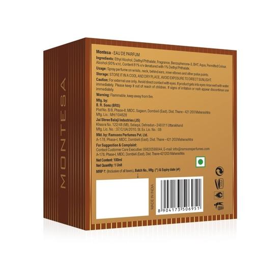 Ramsons Montesa Eau De Parfum - 100 ml | Spray parfumé longue durée de qualité supérieure.