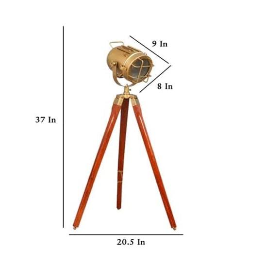 Pack of 1 Spotlight Tripod Floor Lamp, Brass,