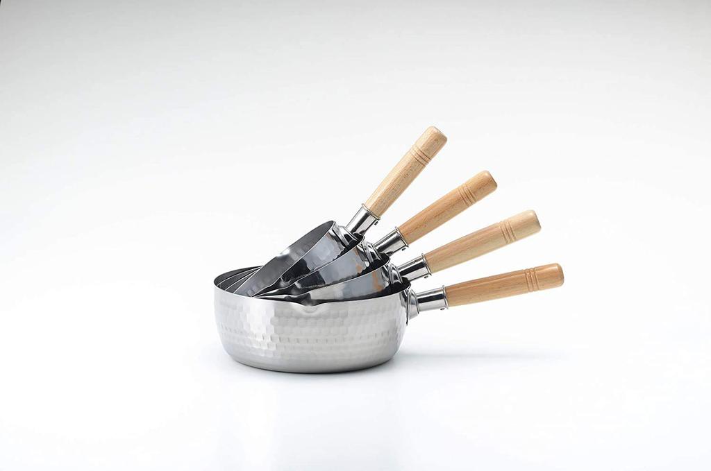 Nichi Nichi Dogu Induction Yukihira Stainless Made In with Graduations One-Handed Pot, Compatible, Pot, Steel, Japan, 18cm, Double-Ended,