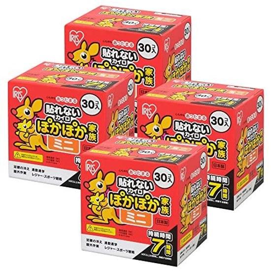 Iris Ohyama Disposable Heat Packs Mini Non-Adhesive 120 Sheets Made Japan Poka Family