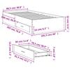 Bed Frame with Drawers Smoked Oak Finish 100x200 cm Engineered Wood